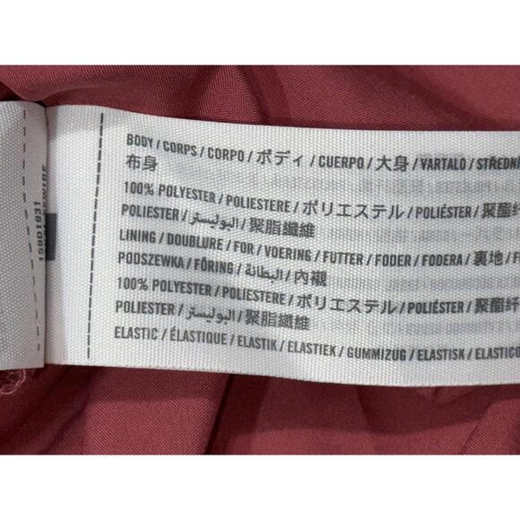 NEW Abercrombie & Fitch Red Pink Puff Sleeve Long Sleeve Midi Dress Women Size M - Picture 6 of 9